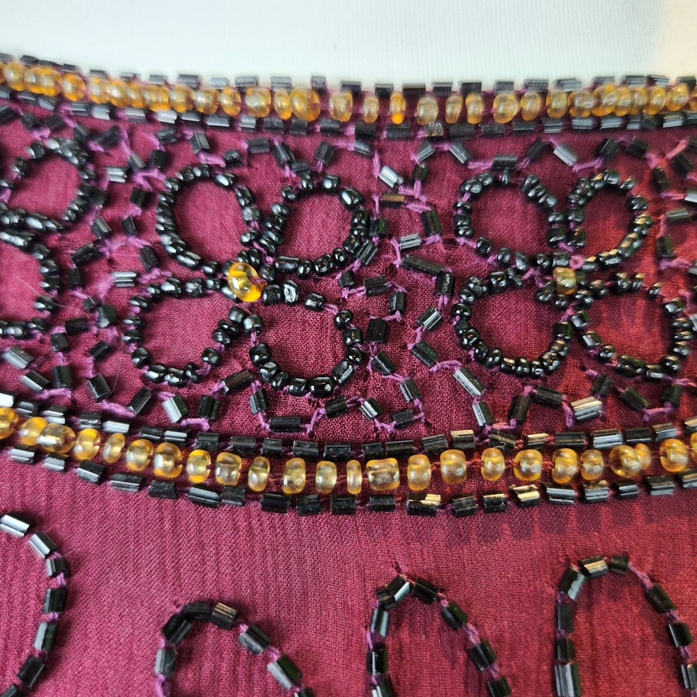 Adrianna Papell Vintage 100% Silk Beaded Top Womens 3X Floral Evening - Picture 5 of 11